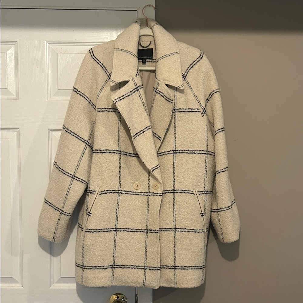 HOST PICK 🤩 Banana Republic Oversized Italian Bouclé Cocoon wool coat | Cream